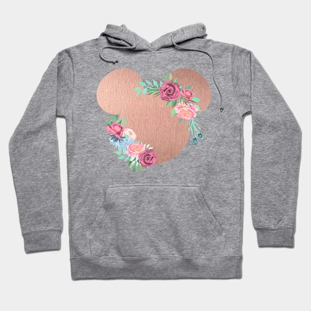 Rose Gold Floral Mouse Hoodie by MelissaJoyCreative